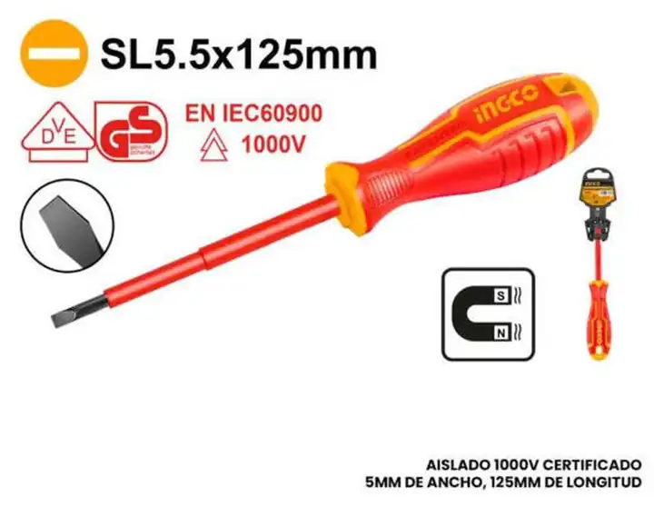 Destornillador de paleta aislado 125mm