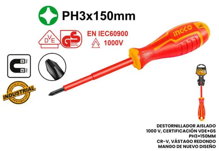 Destornillador de estría aislado 150mm