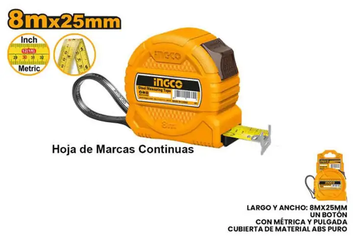 Cinta métrica 8mt 25mm