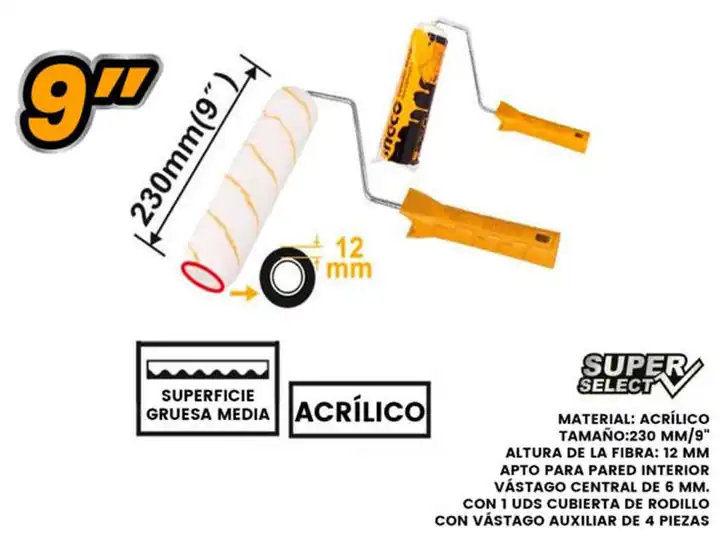 Rodillo para pintar 9"