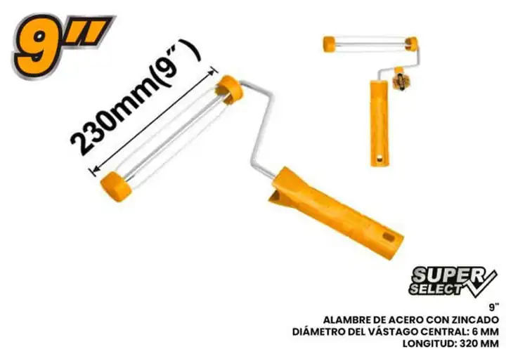 Rodillo sin funda para pared interior 9"