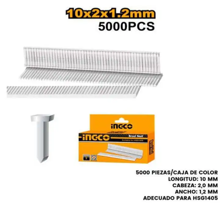 Grapas tipo clavos 10mm 5000 pzas