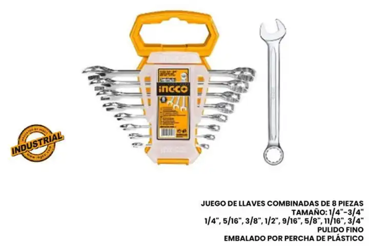 Juego de 8 llaves combinadas 1/4-3/4