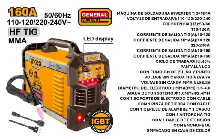 Máquina de soldar inverter 160 amp