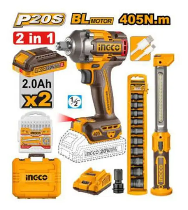 Llave de impacto inalámbrico 20 V 405n con linte