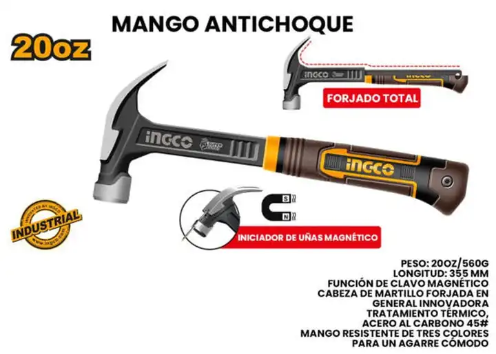 Martillo 20oz mango anti golpe 560