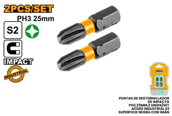Set de puntas impacto 25mm 2pzas