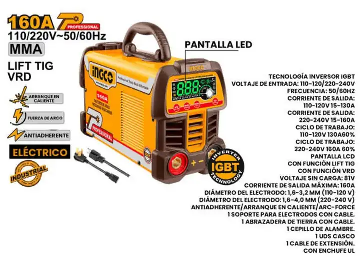 Máquina de soldar prof. 160amp