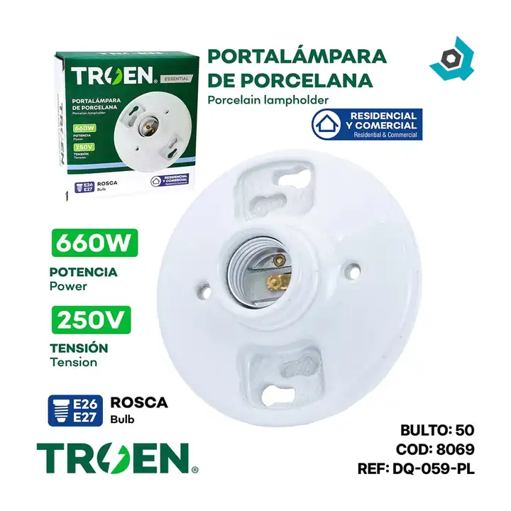 Socate para bombillos 4 1/2" porcelana