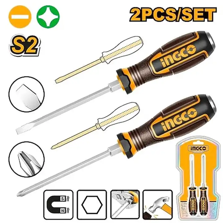 Juego de 2 destornilladores de impacto paleta y Phillips 125 mm