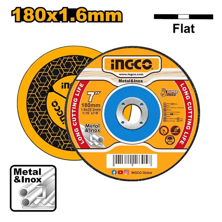 Disco de corte para metal e inox 7" (180 x 1,6 x 22,2 mm) MCD161801